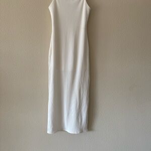 Vici White Ribbed Maxi Dress